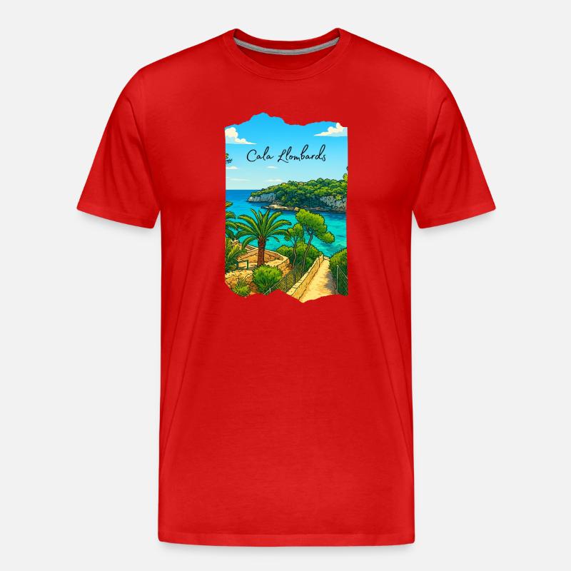 Cala Lombards - Mallorca - Männer Premium Bio T-Shirt - Rot