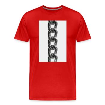 Glänzende Kettenglieder aus Metall - Männer Premium Bio T-Shirt - Rot - Vorne - Damien (186cm)
