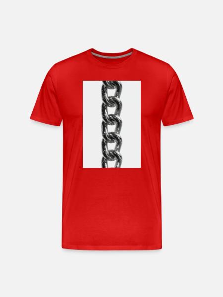 Shiny Metal Chain Links - Men's Premium Organic T-Shirt - red