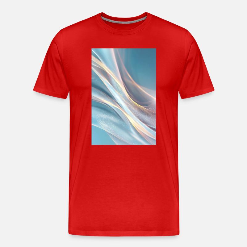 Abstrakte Lichtwellen - Männer Premium Bio T-Shirt - Rot