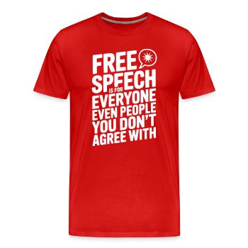 Meinungsfreiheit ist für alle, auch für Menschen, die Sie nicht kennen - Männer Premium Bio T-Shirt - Rot - Vorne - Damien (186cm)
