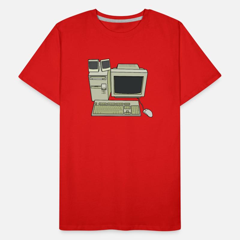 Retro Computer Desk Einrichtung Männer Premium Bio T-Shirt