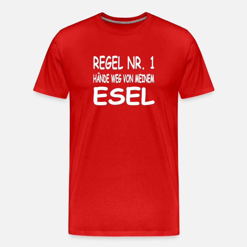 Esel - Männer Premium Bio T-Shirt - Rot