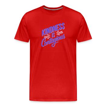 Freundlichkeit ist ansteckend - Männer Premium Bio T-Shirt - Rot - Vorne - Damien (186cm)