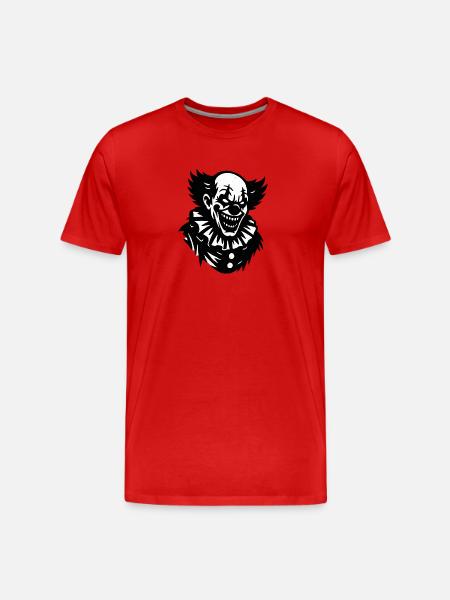 Black and White Clown Grimaces - Men's Premium Organic T-Shirt - red
