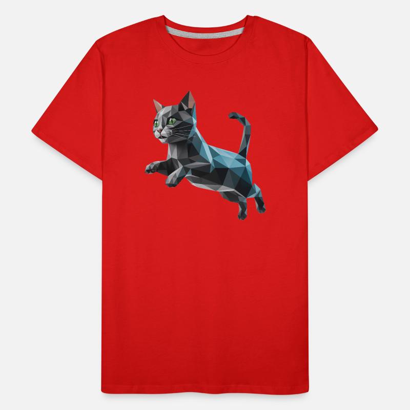 Chaton - Cool Low Poly Logo T-shirt bio Premium Homme