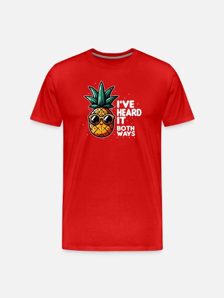 Pineapple Slogan Double Meaning - Men's Premium Organic T-Shirt - red