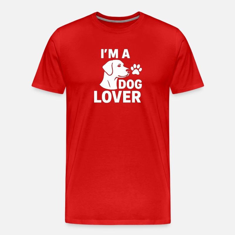 Ich bin ein Hundeliebhaber 🐾 - Männer Premium Bio T-Shirt - Rot