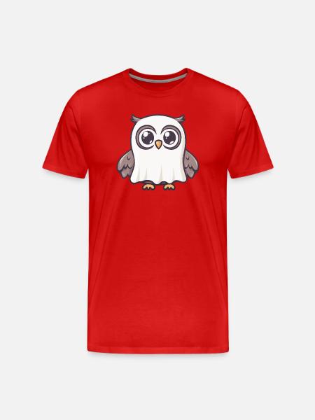 Eule Halloween Geist - Männer Premium Bio T-Shirt - Rot