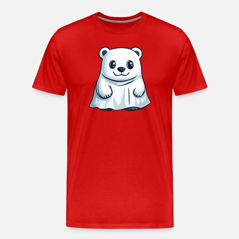 Eisbär Halloween Geist - Männer Premium Bio T-Shirt - Rot