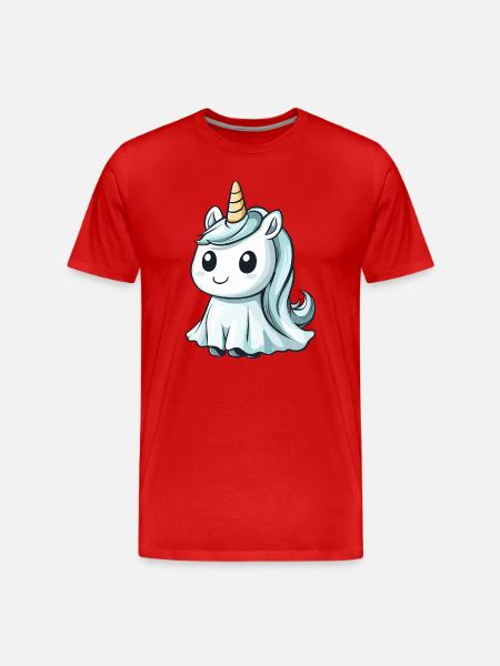Einhorn Halloween Geist - Männer Premium Bio T-Shirt - Rot