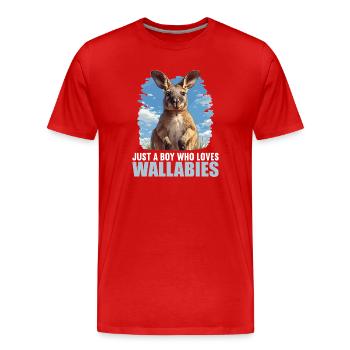 Wallabies Wallaby - Men's Premium Organic T-Shirt - red - Front - Damien (186cm)