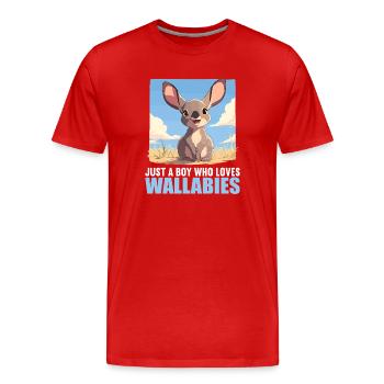 Wallabies Wallaby - Men's Premium Organic T-Shirt - red - Front - Damien (186cm)