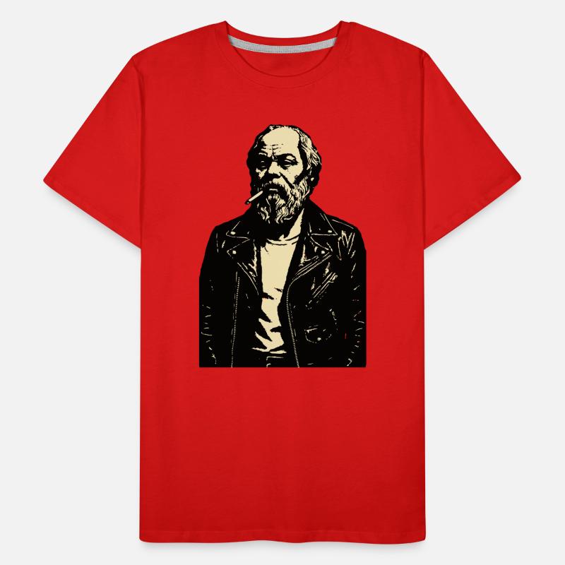 Socrates Ancient Greece Philosopher Noir Portrait Men's Premium Organic T-Shirt