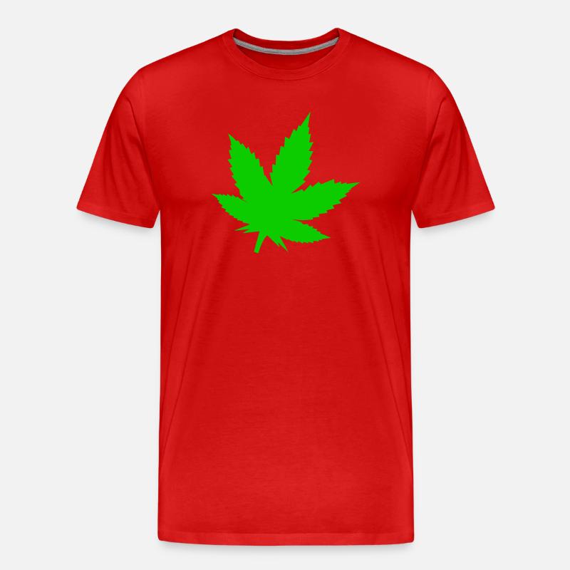 Grüner Blatt Silhouette - Männer Premium Bio T-Shirt - Rot