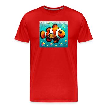 Poisson-clown - T-shirt bio Premium Homme - rouge - Devant - Damien (186cm)