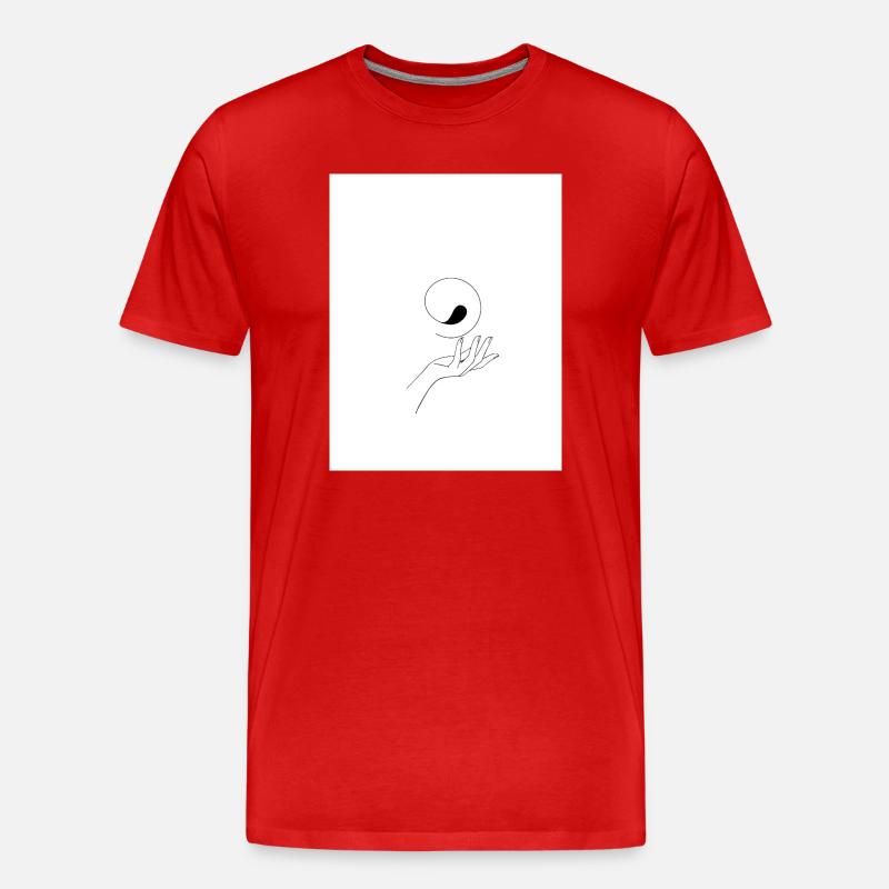Yin yang Hand - Männer Premium Bio T-Shirt - Rot