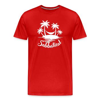 Sabbatique - T-shirt bio Premium Homme - rouge - Devant - Damien (186cm)