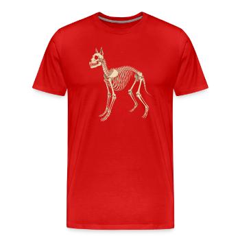 Canine Skeleton Blueprint - Men's Premium Organic T-Shirt - red - Front - Damien (186cm)