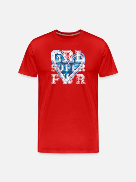 Power Girl Heart Rainbow - Men's Premium Organic T-Shirt - red