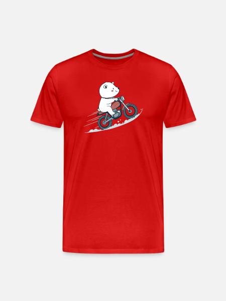 Polar Rider on Motorcycle - Men's Premium Organic T-Shirt - red