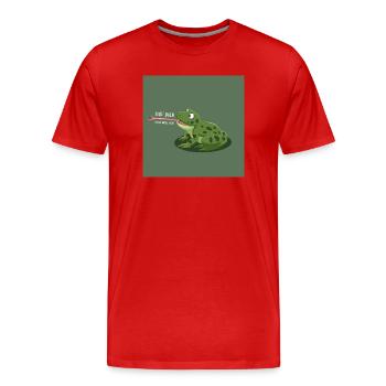 Hab dich - ganz doll lieb – Frosch Cartoon - T-shirt bio Premium Homme - rouge - Devant - Damien (186cm)