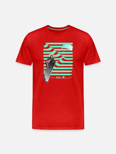 Windsurf Diva Neonsee - Männer Premium Bio T-Shirt - Rot