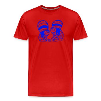 2 Frösche Reggae Musik Rasta Haare Mütze Jamaika - Männer Premium Bio T-Shirt - Rot - Vorne - Damien (186cm)