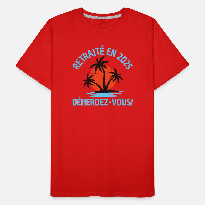 Retraité en 2025 – Démerdez-vous ! Soleil & Palmie T-shirt bio Premium Homme