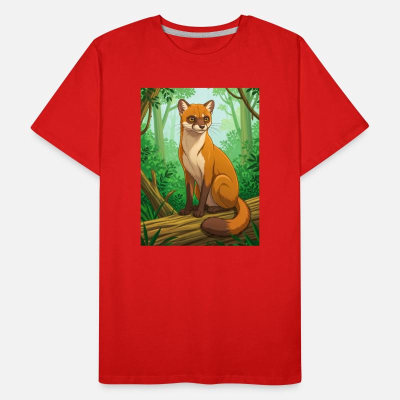 Fossa Elégante chasseresse de Madagascar, épurée, sile T-shirt bio Premium Homme