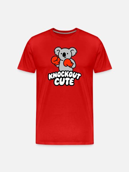 Knockout Cute Koala mit Boxhandschuhen - Männer Premium Bio T-Shirt - Rot