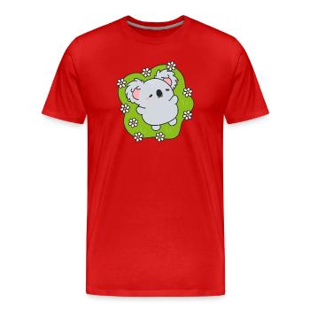 Traumhaft blühender Koala - Männer Premium Bio T-Shirt - Rot - Vorne - Damien (186cm)