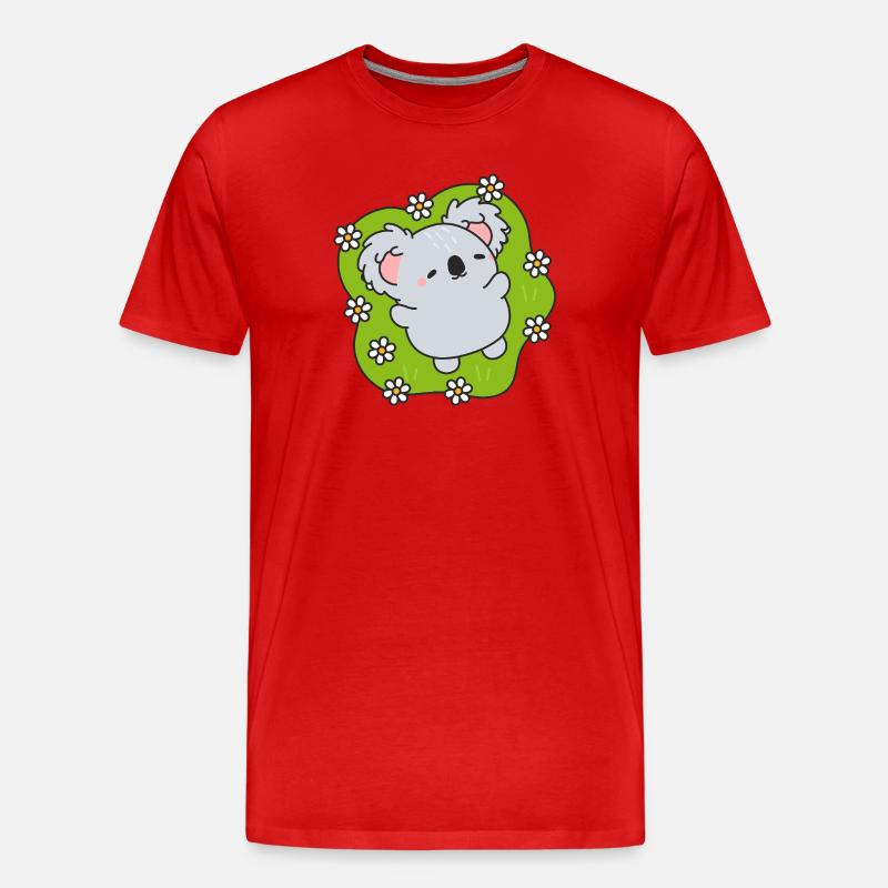 Traumhaft blühender Koala - Männer Premium Bio T-Shirt - Rot