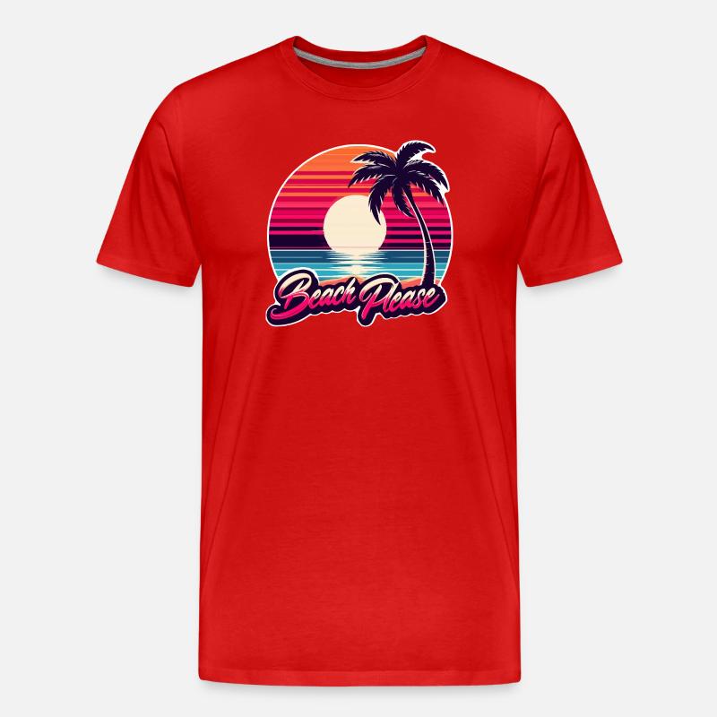 Strand Sunset Beach Bitte - Männer Premium Bio T-Shirt - Rot