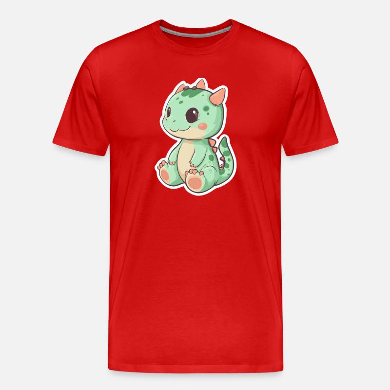 Dinosaurier - Männer Premium Bio T-Shirt - Rot