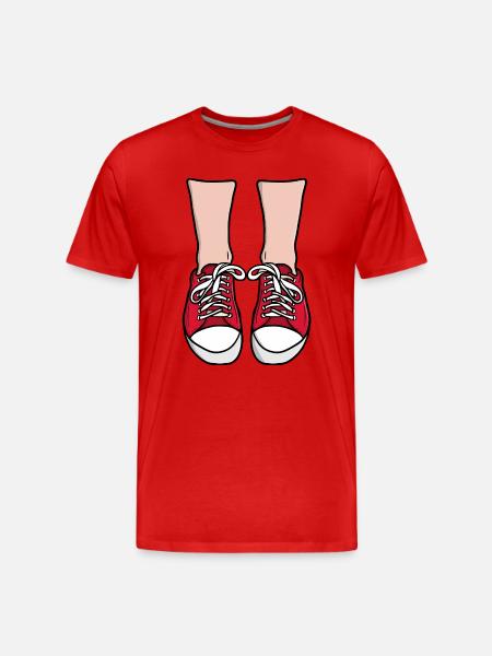 Red Sneaker Feet Illustration - Men's Premium Organic T-Shirt - red