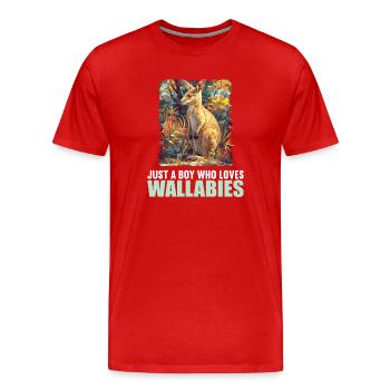 Wallabies Wallaby - Men's Premium Organic T-Shirt - red - Front - Damien (186cm)