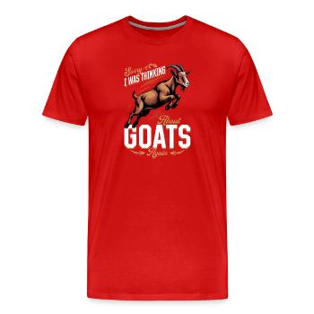 Funny Farm Animal Goat - Men's Premium Organic T-Shirt - red - Front - Damien (186cm)