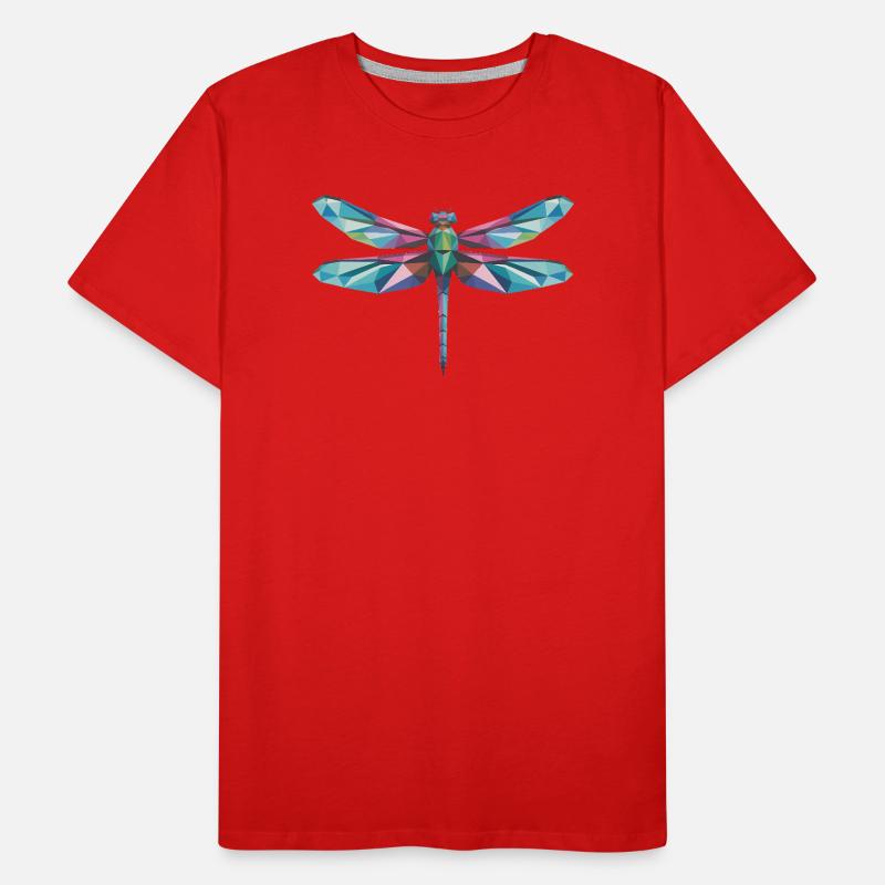 Dragonfly - Cooles Low-Poly-Logo Männer Premium Bio T-Shirt