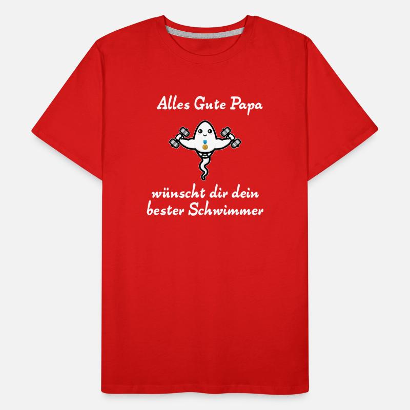 Alles Gute Papa wünscht dir dein bester Schwimmer Männer Premium Bio T-Shirt
