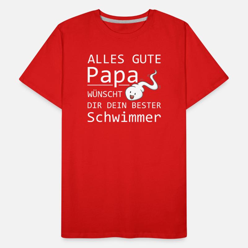 Alles Gute Papa wünscht dir dein bester Schwimmer Männer Premium Bio T-Shirt