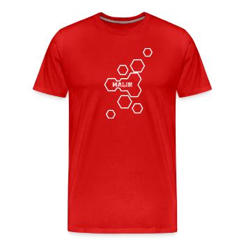 Nom Malin - T-shirt bio Premium Homme - rouge - Devant - Damien (186cm)