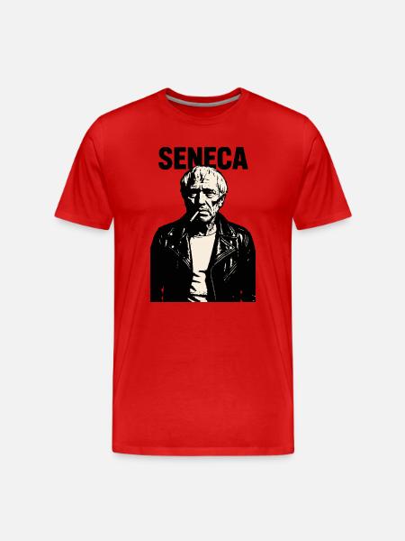 Seneca Stoic Philosopher Rebel Portrait - Men's Premium Organic T-Shirt - red