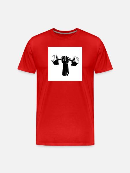Kraftfist Dumbbell Strength - Men's Premium Organic T-Shirt - red
