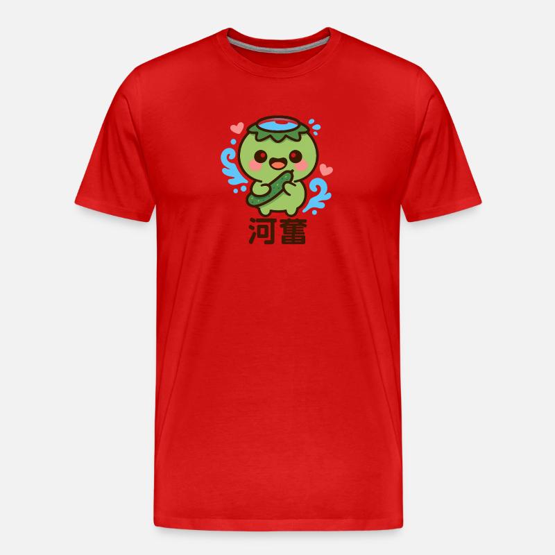Kleines Meerwesen mit Gurke - Männer Premium Bio T-Shirt - Rot