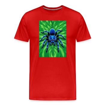 Tarentule saphir gluante Araignée bleue brillante - T-shirt bio Premium Homme - rouge - Devant - Damien (186cm)
