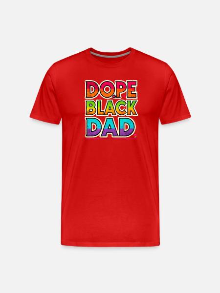 Cool Black Dad Rainbow Design - Men's Premium Organic T-Shirt - red