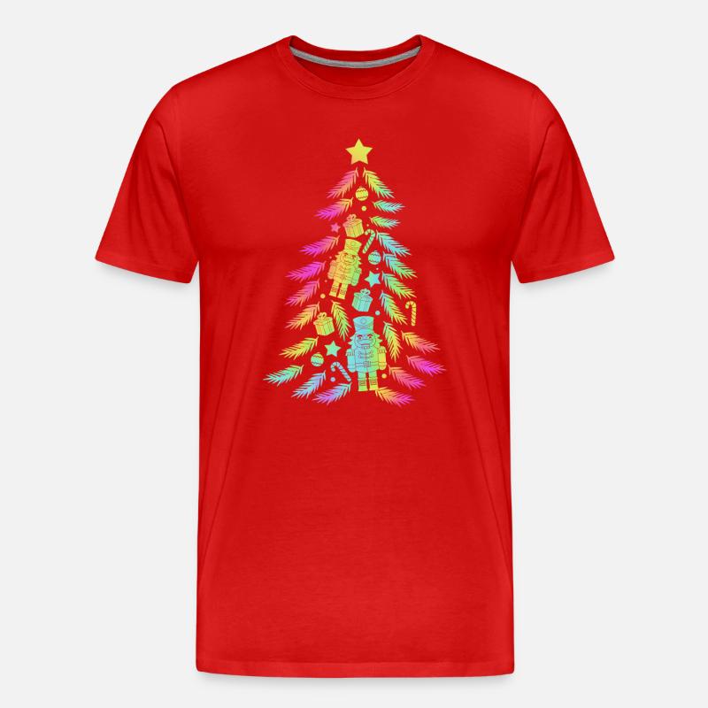 Weihnachtsbaum Nussknacker - Männer Premium Bio T-Shirt - Rot