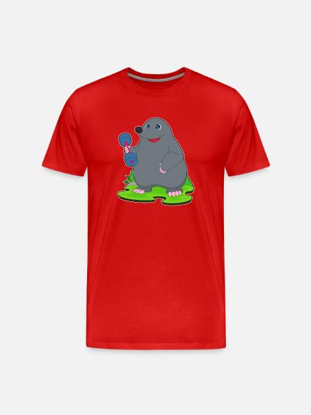 Mole Bodybuilder Dumbbell Bodybuilding - Men's Premium Organic T-Shirt - red
