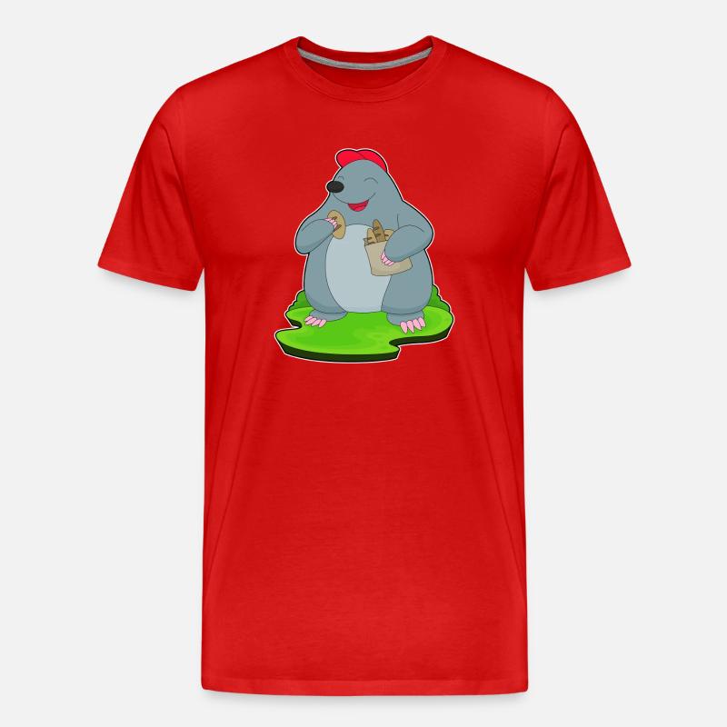 Maulwurf Brot - Männer Premium Bio T-Shirt - Rot